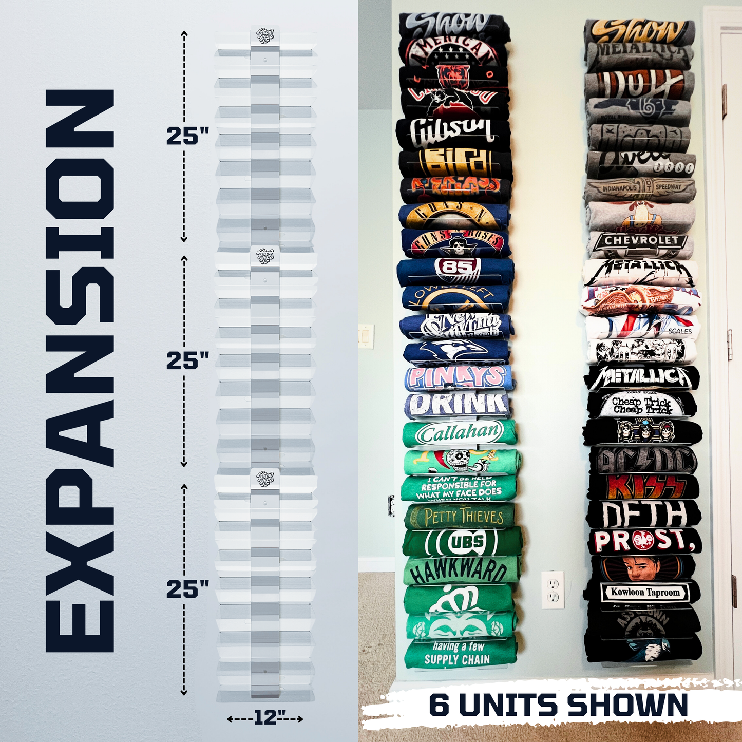 8-Shelf T-Shirt Organizer Display